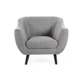 Elite Brego Kényelmes Fotel Szürke Szövet Wenge Lábakkal