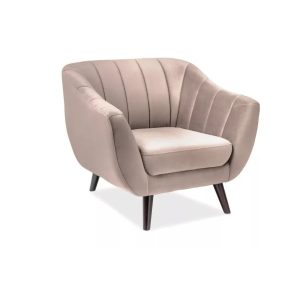 Elite Bársony Fotel Bézs Kagylóhéj Kárpitozású