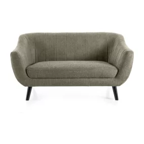   Elite Brego Kétszemélyes Olívazöld Szövet Kanapé Wenge Lábakkal