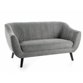   Elite Brego Kétszemélyes Szürke Kárpitozott Kanapé Wenge Lábakkal