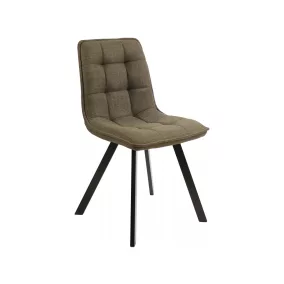   Ellis Bjorn Olívazöld Kárpitozott Étkezőszék Fekete Fém Lábakkal