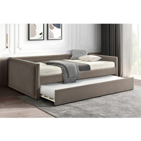 Elmo Velvet Kihúzható Bársony Kanapéágy Sötét Bézs