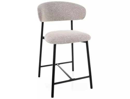 Elton H-2 bárszék textil bézs fekete fém vázzal