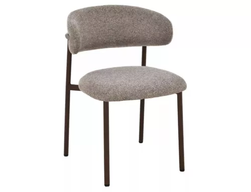 Elton II modern étkezőszék textil kárpittal cappuccino diófa színű fém vázas
