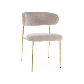   Elton Raven Étkezőszék Szövet Sötét Bézs Arany Vázzal