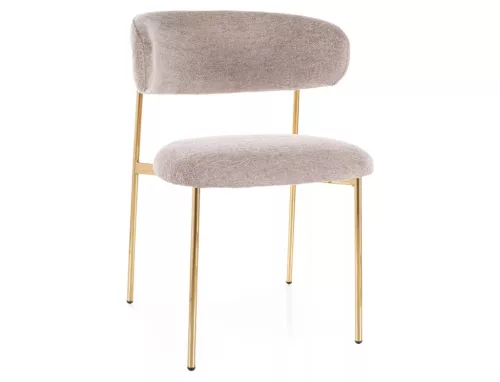 Elton Raven Étkezőszék Szövet Sötét Bézs Arany Vázzal