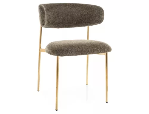 Elton Raven Étkezőszék Szövet Olívazöld/Arany