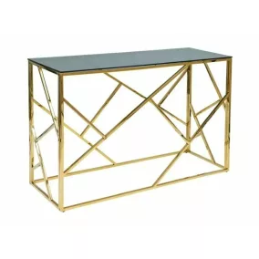 Escada Luxus Konzolasztal Edzett Üveg Arany Geometrikus