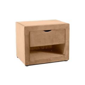 ET-001 Velvet Bézs Bársony Éjjeliszekrény Fiókkal