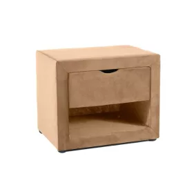 ET-001 Velvet Bézs Bársony Éjjeliszekrény Fiókkal