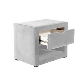 ET-001 Velvet Bársony Éjjeliszekrény Világosszürke