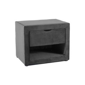 ET-001 Velvet Bársony Éjjeliszekrény Szürke Fiókos