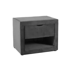 ET-001 Velvet Bársony Éjjeliszekrény Szürke Fiókos