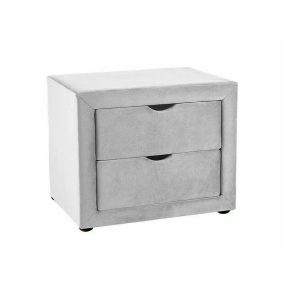   ET-002 Velvet Bársony Éjjeliszekrény Világosszürke Kétfiókos