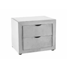   ET-002 Velvet Bársony Éjjeliszekrény Világosszürke Kétfiókos