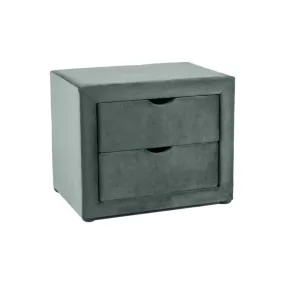 ET-002 Velvet Bársony Éjjeliszekrény Zöld Kétfiókos