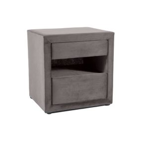 ET-003 Velvet Bársony Éjjeliszekrény Szürke Kétfiókos