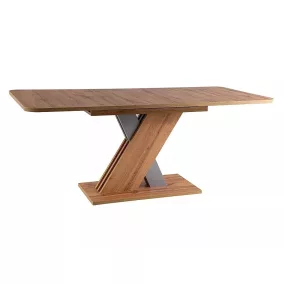   Exel Modern Bővíthető Étkezőasztal Laminált Wotan Tölgy-Ezüst Z-Lábbal