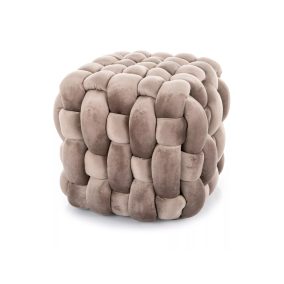 Faris Fonott Bársony Puff Sötétbézs