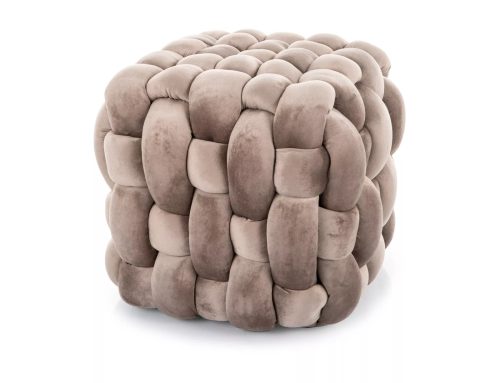 Faris Fonott Bársony Puff Sötétbézs