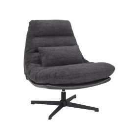   Felicia Raven Forgó Fotel Szövet-Műbőr Sötétszürke 360°