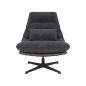   Felicia Raven Forgó Fotel Szövet-Műbőr Sötétszürke 360°