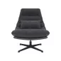   Felicia Raven Forgó Fotel Szövet-Műbőr Sötétszürke 360°