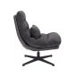   Felicia Raven Forgó Fotel Szövet-Műbőr Sötétszürke 360°