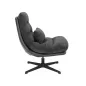   Felicia Raven Forgó Fotel Szövet-Műbőr Sötétszürke 360°