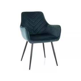   Fig Velvet Bársony Étkezőszék Zöld Geometrikus Varrással
