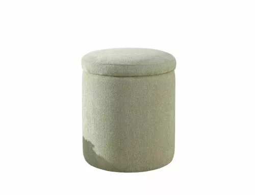 Flo Raven Tárolós Kerek Puff Sötét Bézs Szövettel