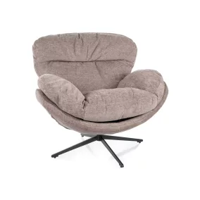 Florence Raven Forgó Fotel Szövet Sötétbézs Fekete