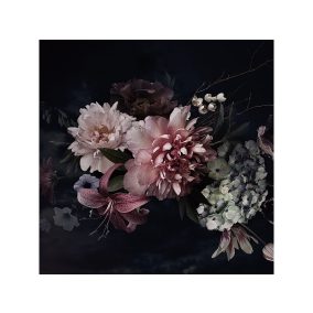   Flowers III Vintage Virágok Edzett Üveg Falikép Rózsaszín 80x80