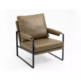 Focus Buffalo Olívazöld Műbőr Fotel Fekete Fém Vázzal