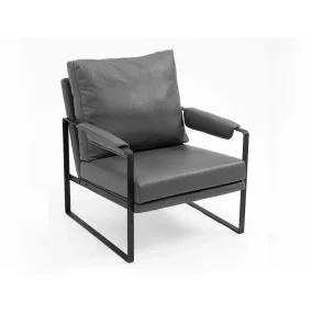 Focus Buffalo Szürke Műbőr Fotel Fekete Fém Vázzal