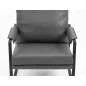 Focus Buffalo Szürke Műbőr Fotel Fekete Fém Vázzal