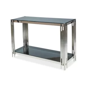 Fossil C Króm Konzolasztal Edzett Füstüveg Modern