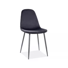 Fox Velvet Bársony Étkezőszék Fekete Matt Vázzal