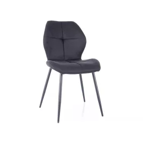   Frank Nea Elegáns Étkezőszék Fekete Szövet Matt Fém Vázzal