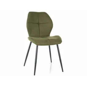   Frank Nea Olívazöld Kárpitozott Étkezőszék Fekete Fém Vázzal
