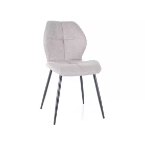   Frank Nea Szürke Kárpitozott Étkezőszék Fekete Fém Lábakkal