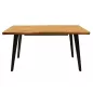   Fresno Kinyitható Tölgy Étkezőasztal Fekete Fém Lábakkal