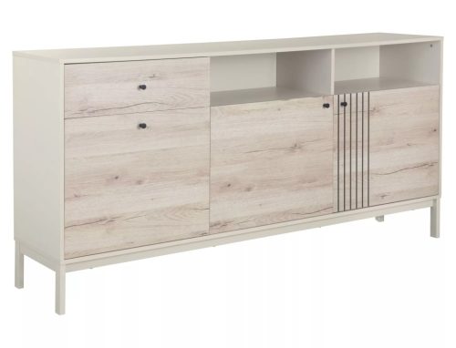 Frost K1 Modern Komód Laminált Alpesi Tölgy-Fehér Tárolórendszer