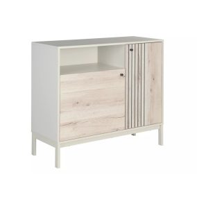   Frost K2 Laminált Komód Alpi Tölgy-Törtfehér Fém Vázzal