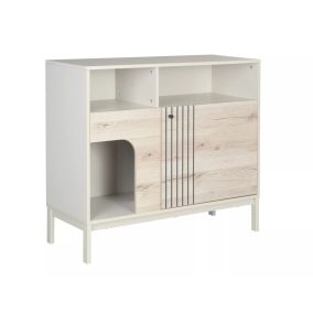   Frost K3 Modern Komód Laminált Lap Törtfehér-Alpesi Tölgy