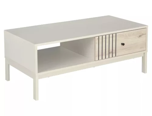 Frost L5 Téglalap Alakú Dohányzóasztal Laminált Törtfehér-Alpesi Tölgy