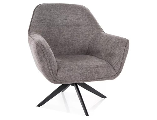Galia Brego Forgó Fotel Szürke Szövet Matt Fekete Fém Vázzal