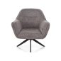   Galia Brego Forgó Fotel Szürke Szövet Matt Fekete Fém Vázzal