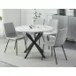   Gaston Bővíthető Kerek Étkezőasztal Márvány Hatású Fehér Lappal