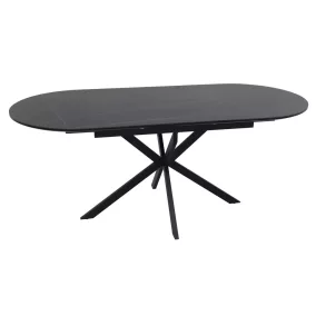   Gaston Ceramic 140 Kihúzható Kerámia Étkezőasztal Matt Fekete